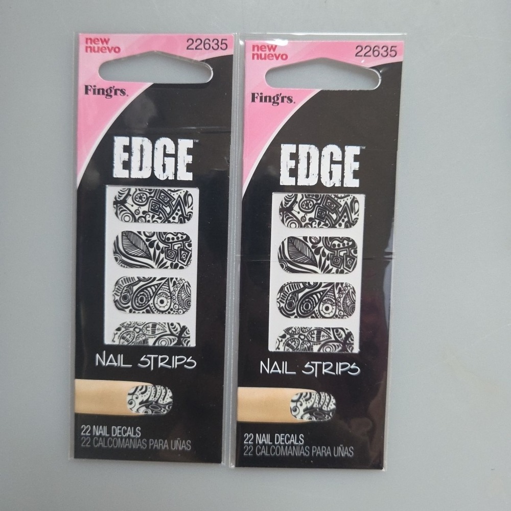 Fing'rs Edge #22635 Nail Strips. 22 Strips In‎ Each Pack Lot Of 2